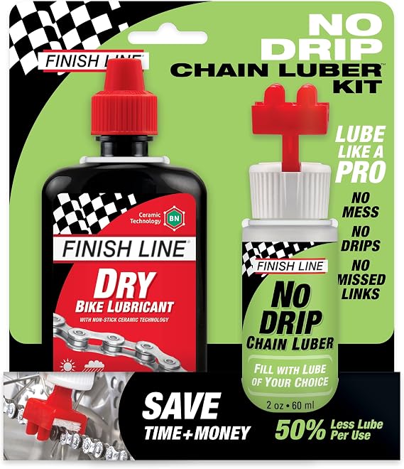 Finish Line No Drip Chain Luber Kit 4 fl oz Dry Lube 2 fl oz Applicator
