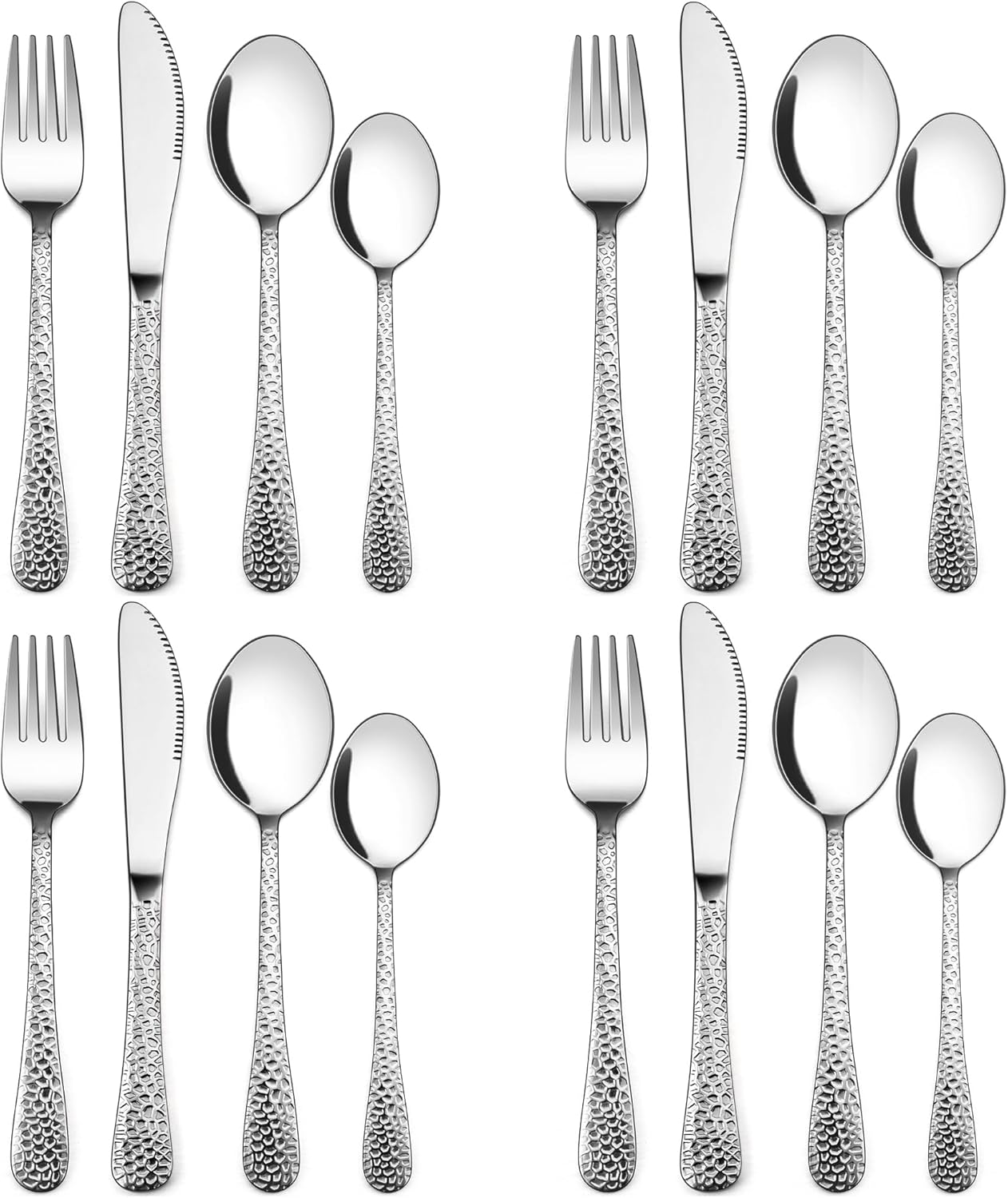 Joyfair Children's Cutlery 16-Piece Stainless Steel Children's Cutlery Set with Hammer Handle Toddlers' Small Spoon Knife Fork for BoysGirls from 3 Years Non-Toxic & Healthy Dishwasher Safe