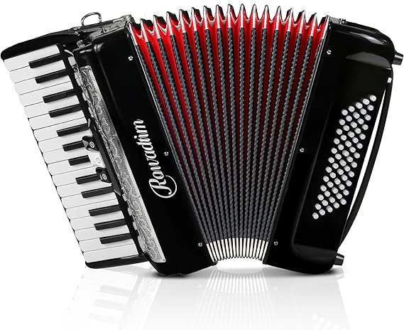 Accordions 30 Key 60 Bass Adult Practice Performance Keyboard(black) | Ergonomic Keys;Versatile Sound;Sealed Airbox;Polished Shell;Portable Kit