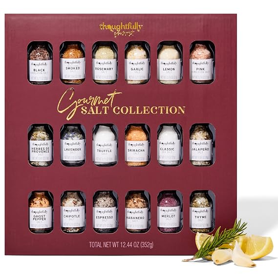 Gourmet Salt Sampler Gift Set, Flavor Collection, Set of 18