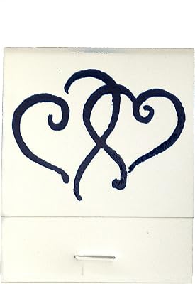50 White Matches Printed Hearts in Navy Blue Matchbooks Wedding, Anniversary, Birthday, Party, Your Choice of Color of Print