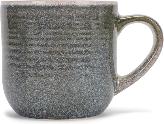 Elanze Designs Glossy Reactive Glaze Large 17 Fluid Ounce Everyday Kitchen Food Grade Ceramic Stoneware Coffee Mug Cup with Comfort Curved Handles, Single, Ocean Teal Blue