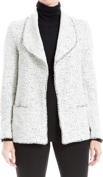 Max Studio Women's Tweed Drape Jacket With Pockets
