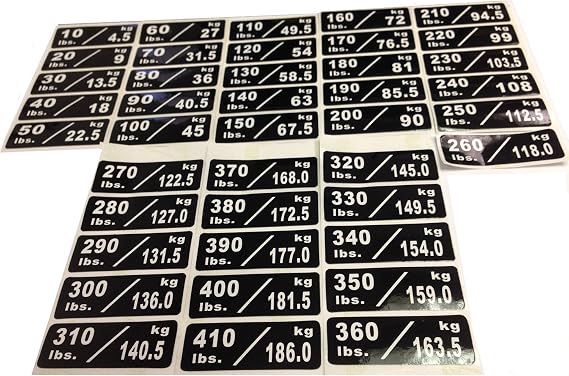 Ader Number Sticker for Weight Stack System - Black