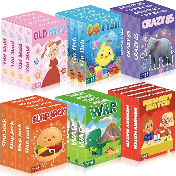 Card Games,24 Decks, Go Fish, Old Maid, Crazy 8s,Memory Match,Slap Jack&War