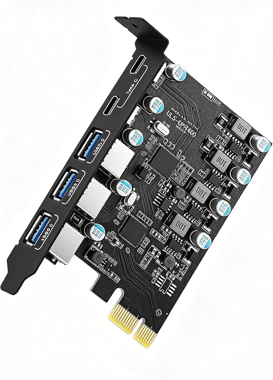 Sinefine USB 3.0 PCIe Card 5 Ports Expansion Card (3 USB A and 2 Type-C Ports), Internal Converter PCI Express Expansion Card for Desktop PC Card