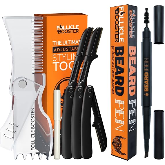 Beard Pencil Filler - BLACK - and Complete Beard Shaper Kit