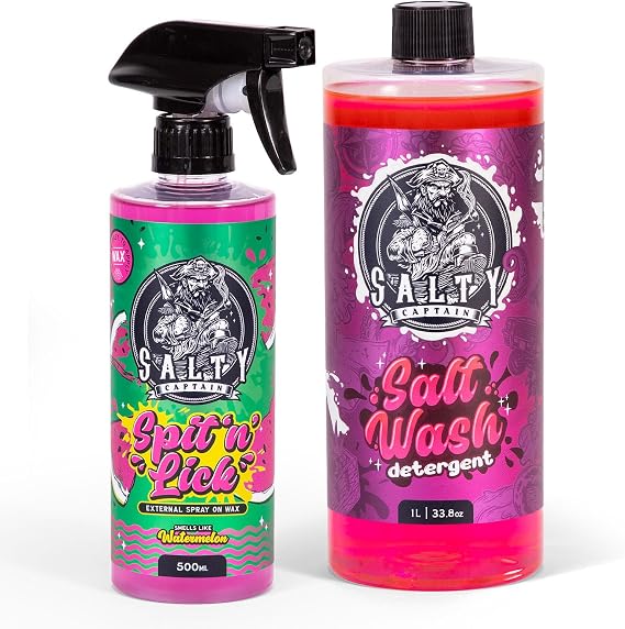 Salty Captain Salt Wash Remover & Watermelon Spray Wax Polish Bundle