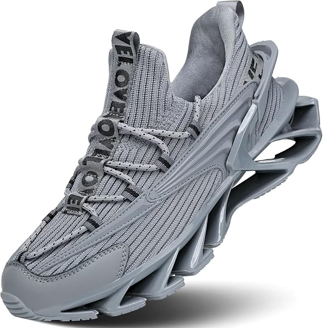 Men's Trail Runners Fashion Sneakers Breathable Mesh Running Shoes Blade Non Slip Casual Athletic Walking Shoes