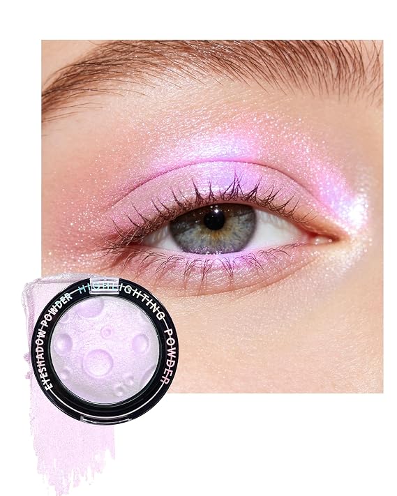 Glitter Eyeshadow Palette,Aurora Pink Holographic Metallic Color Eye Shadow