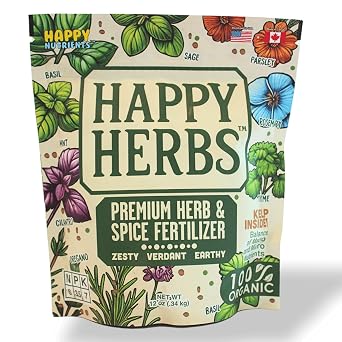 Fertilizer for Herbs Happy Herb Organic Fertilizer by Happy Nutrients Plant Food for Basil, Mint, Cilantro, Rosemary, Thyme & More Macro & Micro Nutrients for Home Gardens 12 oz 0.34 kg