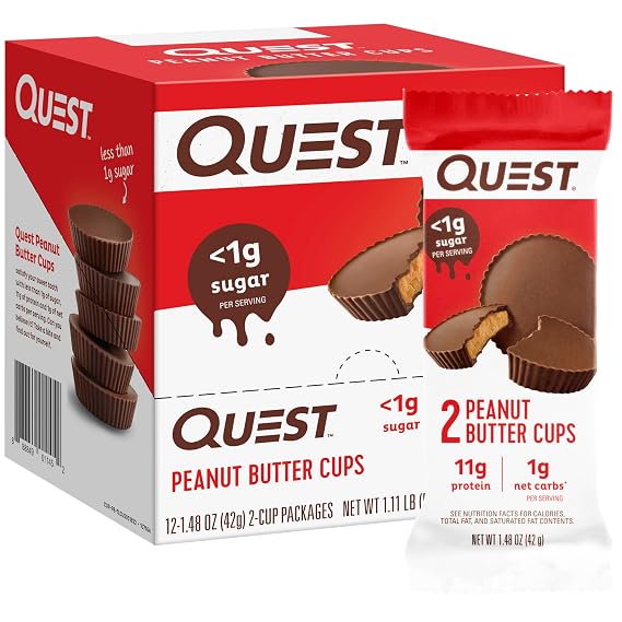 Quest Nutrition Peanut Butter Cups, 11g Protein, 1g Sugar, 12 Count