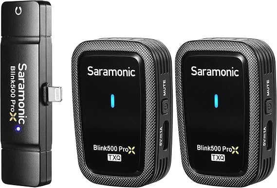 Saramonic Blink500 Prox Wireless Lavalier Microphone for iPhone, 164FT Range, Wireless iPhone Microphone(2 TX with Lightning Receiver), Video Recording Interview Vlog Podcast Live Stream
