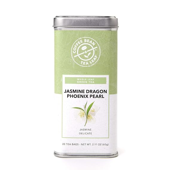 The Coffee Bean & Tea Leaf, Tea, Jasmine Dragon Phoenix Pearl, Whole Leaf Tea Bags, 20ct