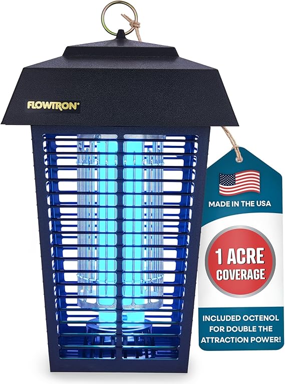 Flowtron Electric Bug Zapper, 1 Acre Outdoor, 40W UV, 5600V Zap, Black