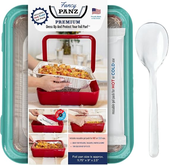 Fancy Panz Aqua - Premium - Reusable Foil Pan Holder - Made in USA