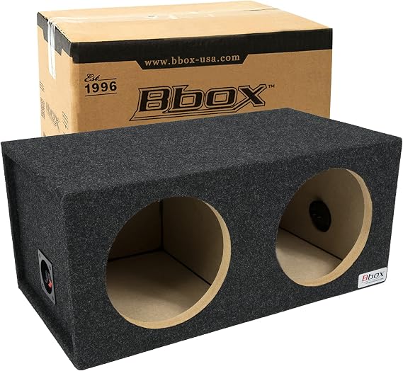 Atrend BBox E10D Dual 10" Sealed Carpeted Subwoofer Enclosure, Black