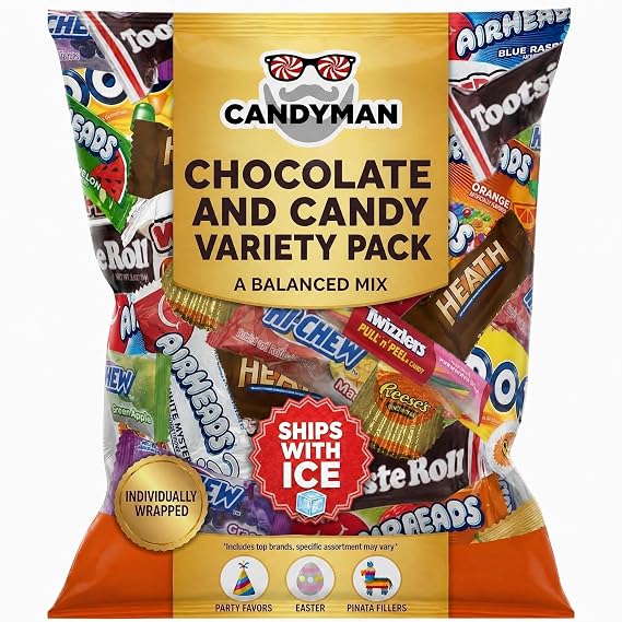 Candyman Chocolate Candy Variety Pack, 4 lb, Individually Wrapped Treats