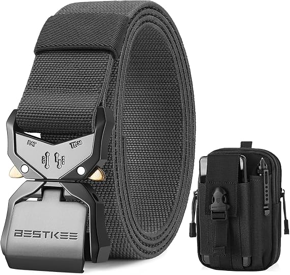BESTKEE Tactical Belt 1.5 Military Work Belt Heavy Duty Nylon Belt with Tactical Molle Loot Gift