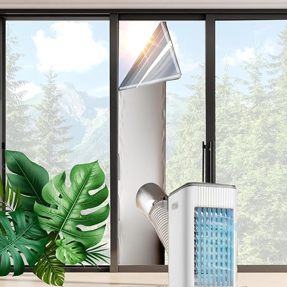 Window Seal Kit Silver for Portable Air Conditioner - 30% Sunshade Heat Insulation Universal- Window Vent Seal Kit for AC and Tumble Dryer - 100% Sealing Waterproof Adjustable L