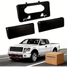 1 Set for Ford F-150 2009-2014 Front Bumper Guards Pads & License Plate Frame Bracket, OEM Style Bumper Insert Pads Cap License Plate Frame Holder for F150 9L3Z17E810B 9L3Z17A385A FO1053100 FO1068134