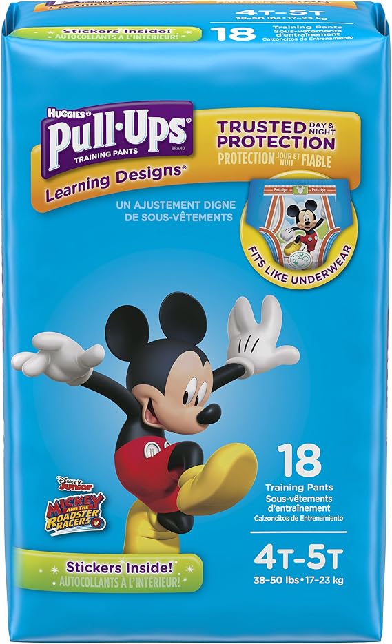 Pull-Ups Learning Designs Potty Training Pants for Boys, 4T-5T (38-50 lb.), 18 Ct. (Packaging May Vary)