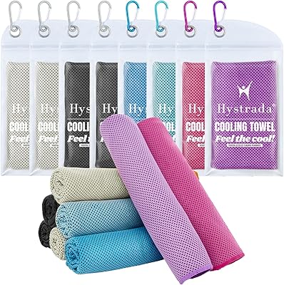 8 Packs Cooling Towel 40 x 12, Ice Towel, Microfiber, Soft Breathable Chilly Towel Stay Cool for Yoga, Workout, Sport, Gym, Camping, Fitness, Running, Workout & More Activities - Multicolor