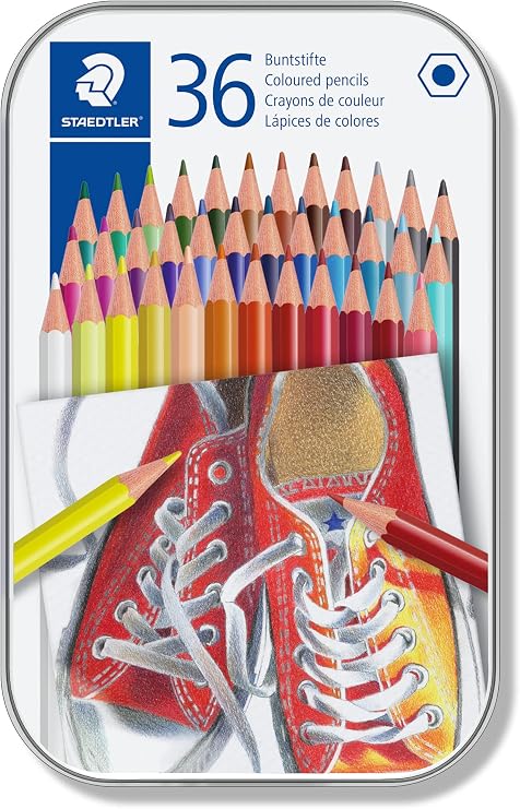 STAEDTLER 175 Coloured Pencils - 36 Colours, Metal Case