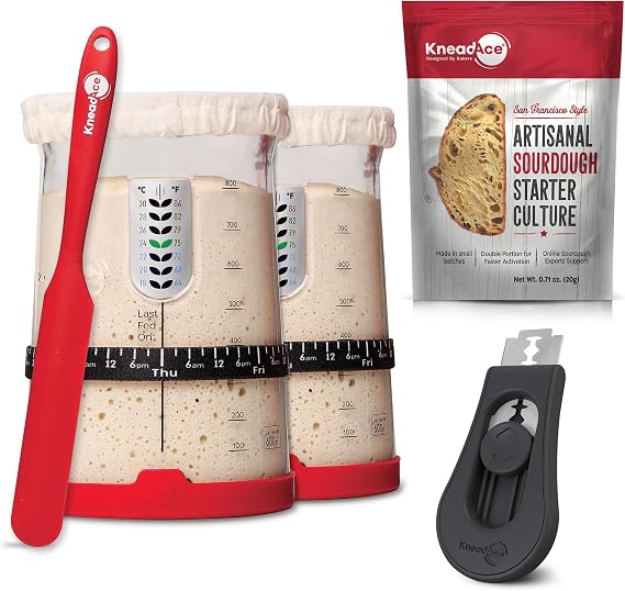KNEADACE The Ultimate Pro Sourdough Starter and Scoring Kit: Elevate Your Baking