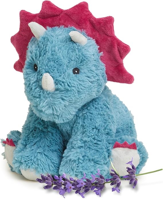 warmies Microwavable & Weighted Stuffed Animals, Triceratops - Heated Stuffed Animal Plushie for Warmth & Comfort - Cute Soft Plush Toys for Adults & Children (Boys, Girls, Babies & Toddlers)