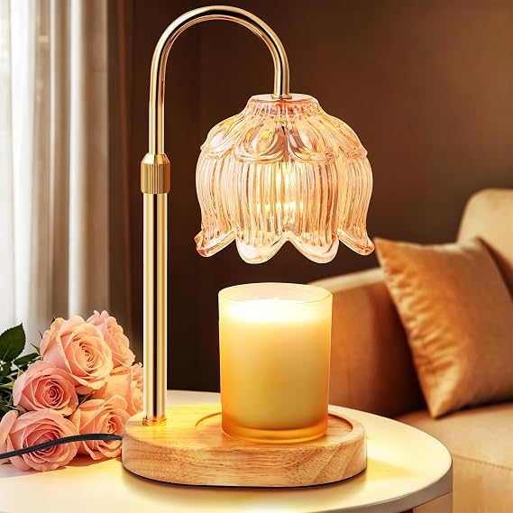 Flower Candle Warmer Lamp with Timer, Birthday Gifts for Women