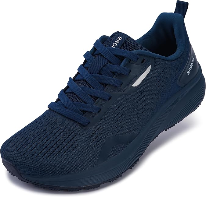 BRONAX Men's Wide Toe Box Natural Foot Shape Running Shoes S73 | Wide Width Sneakers, Breathable Mesh Upper, EVA Midsole Comfort, Ideal for Outdoor Walking and Gym Workouts