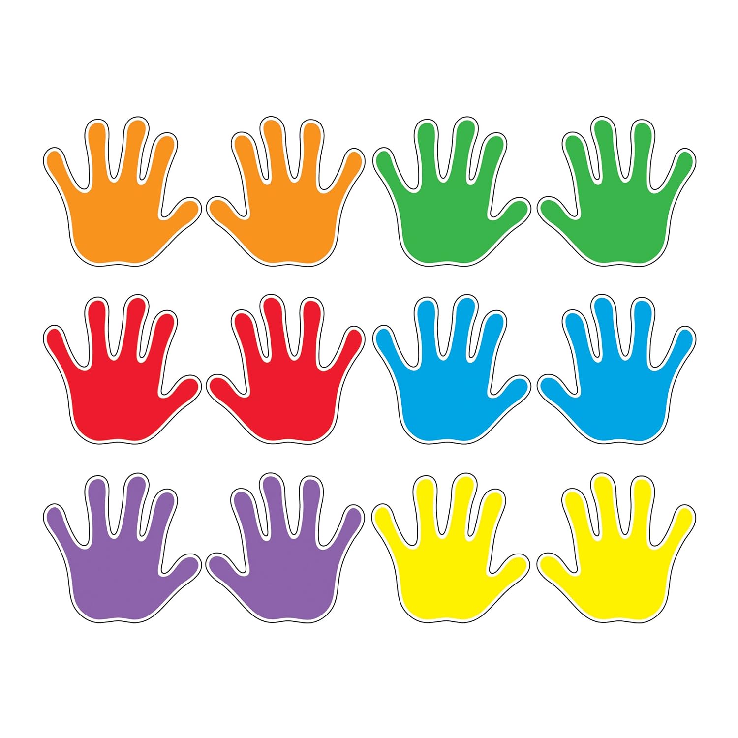 Trend Enterprises Handprints Classic Accents® Variety Pack, Pack of 36 T-10930