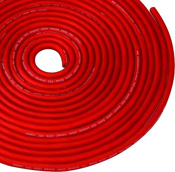 15 FT 8 AWG GA Full Gauge Battery Power Cable Ground Wire Frost red OFC Copper