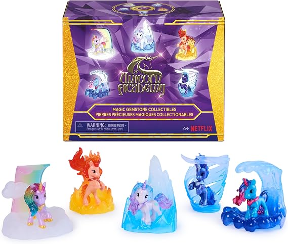 Unicorn Academy Magic Gemstone 5-Pack, Dolls & Unicorn Toys, Ages 4+