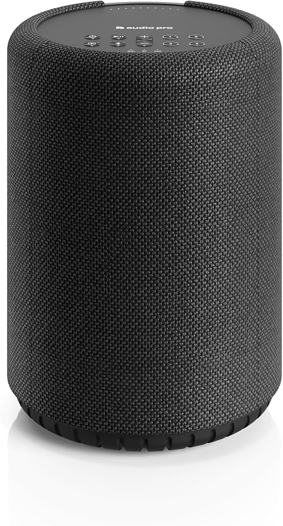 Audio Pro A10 MkII W Compact WiFi and Bluetooth Speaker, Multiroom, AirPlay 2, Google Cast, Spotify Connect - Black