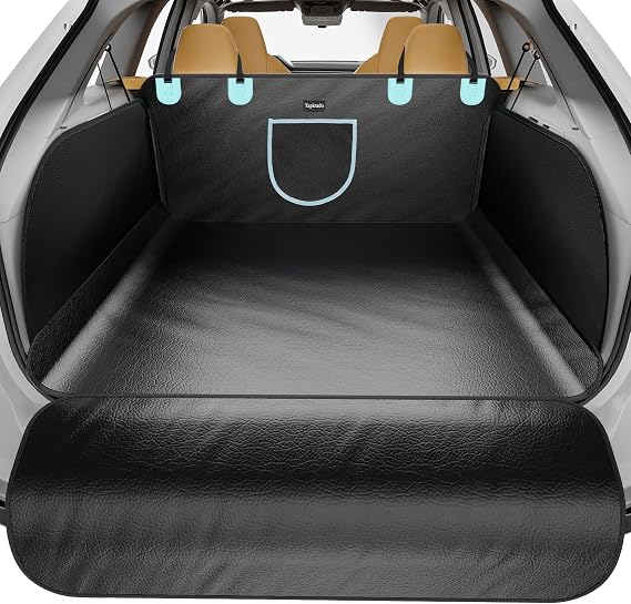 SUV Cargo Liner for Dogs, Waterproof PU Leather Pet Trunk Covers, Black