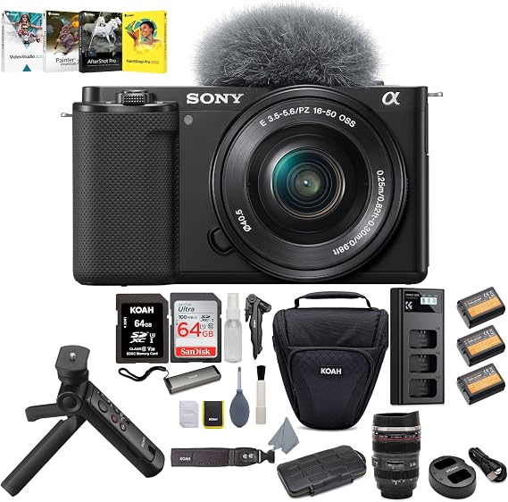Sony Alpha ZV-E10 APS-C Interchangeable Lens Mirrorless Vlog (Black)
