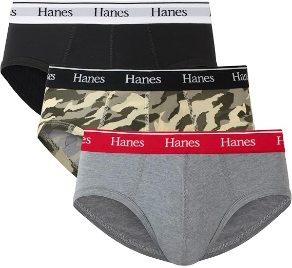 Hanes Men's Originals Stretch Cotton Briefs Pack, Moisture-wicking Underwear for Men, 3-pack
