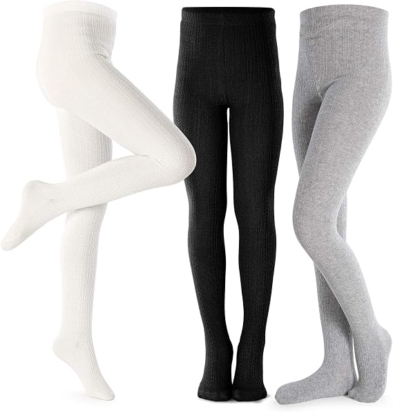 Girls Tights Toddler Cable Knit Cotton Footed Seamless Dance Ballet Baby Girls' Leggings 3/4 Pack