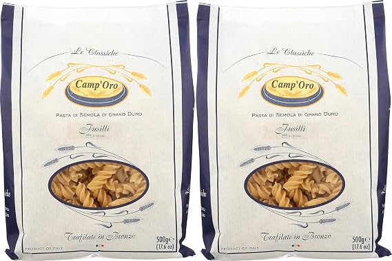Camp'Oro Le Classiche: Spiral Fusilli Pasta, 17.6 Ounce Pack of 2