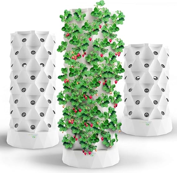 Nutraponics Hydroponics Tower - Hydroponics Growing System for Indoor Herbs, Fruits and Vegetables - Aeroponic Tower with Hydrating Pump, Timer, Adapter, Seeding Bed & Net Pots