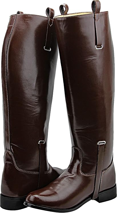 Women Ladies Dignity Dress Dressage Horse Riding Boots Stylish Fashion Equestrian Pull On Brown