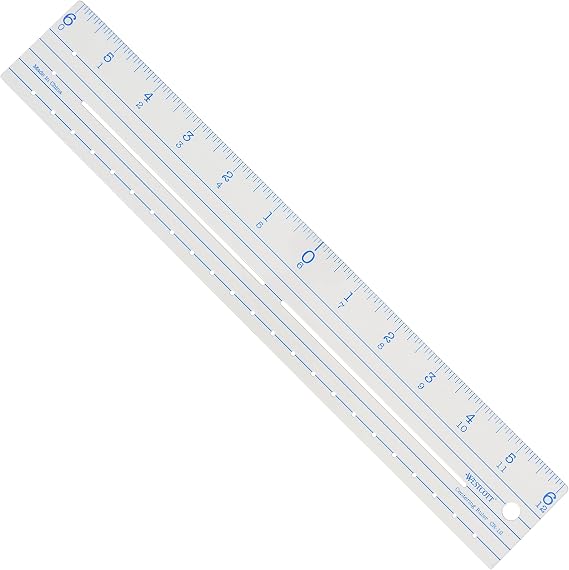 Westcott CR-12 Plastic Ruler 12"-Zero Centering