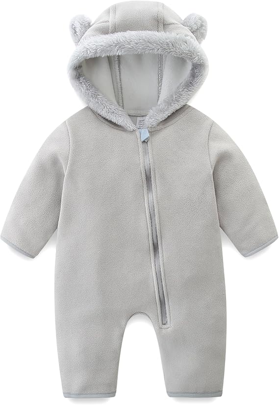 Baby Boys Girls One Piece Romper for Winter Warm Fleece Jumpsuit
