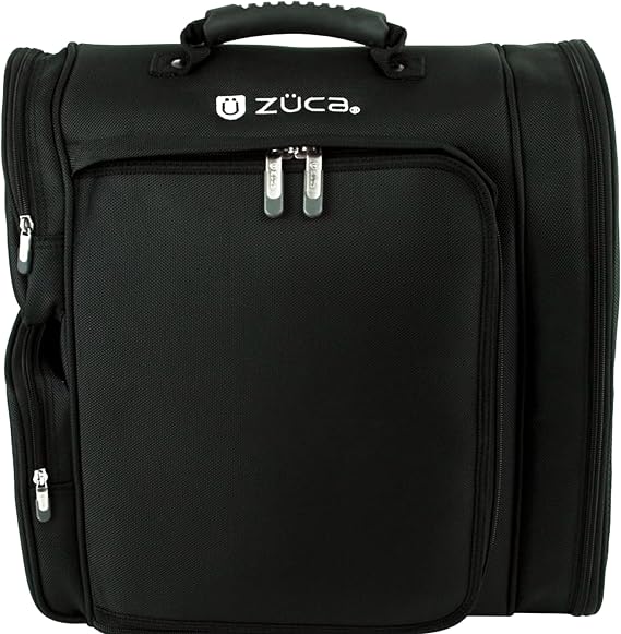 Zuca Artist Backpack - Black, Durable & Spill-Resistant Professional MakeUp Artist Bag, Dual Vinyl-Lined Pouches for Secure, Organized MakeUp Supply Storage