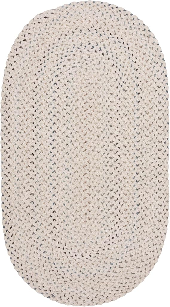 Capel Rugs Vivid 24" x 36" Oval Braided Area Rug - Eggshell