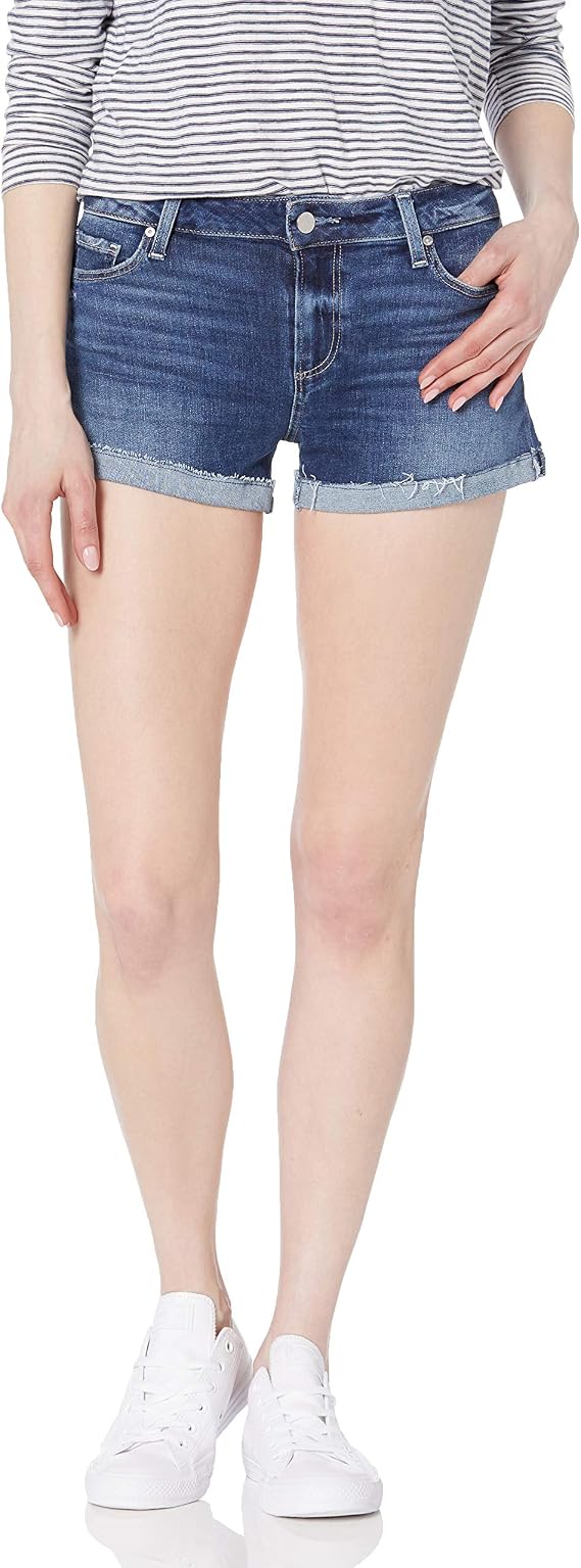PAIGE Women's Jimmy Transcend Vintage Raw Cuff Mid Rise Short