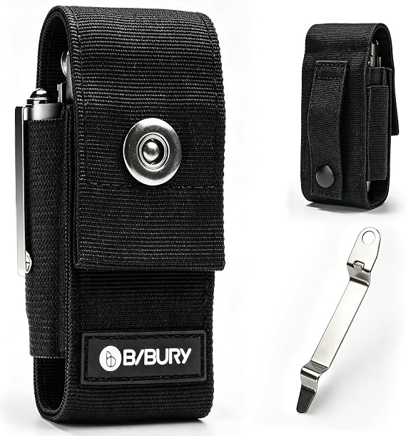BIBURY Multitool Nylon Snap Sheath, Multitool Sheath Included Back Clip | EDC Belt Organizer Multi Tool Case, Nylon Belt Clip Pouch Fits Folding Multi Tool, Easy to Carry