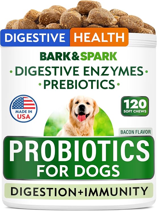 BARK&SPARK Probiotics for Dogs - Digestive Health Supplement Chews